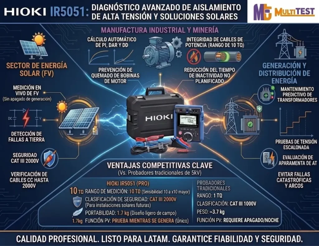 Multitest - Hioki IR5051 medidor de aislamiento - Infografía